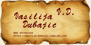 Vasilija Dubajić vizit kartica